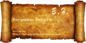 Bergmann Herold névjegykártya